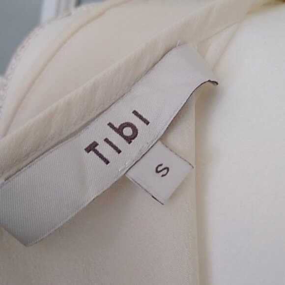 Like New Ivory Tibi Silk Cold Shoulder Top - Picture 11 of 15
